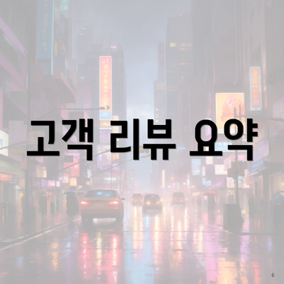 고객 리뷰 요약