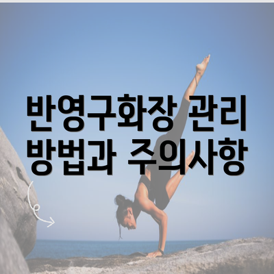 반영구화장 관리 방법과 주의사항