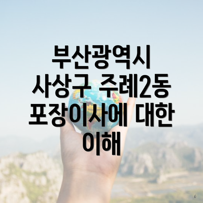 부산광역시 사상구 주례2동 포장이사에 대한 이해