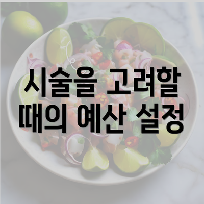 시술을 고려할 때의 예산 설정