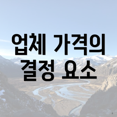 업체 가격의 결정 요소