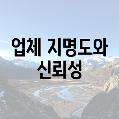 업체 지명도와 신뢰성