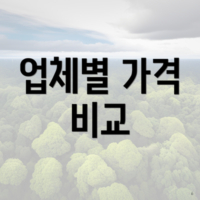 업체별 가격 비교