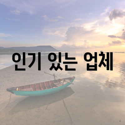 인기 있는 업체