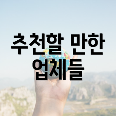 추천할 만한 업체들