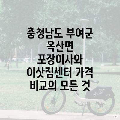 충청남도 부여군 옥산면 포장이사와 이삿짐센터 가격 비교의 모든 것