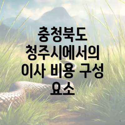 충청북도 청주시에서의 이사 비용 구성 요소