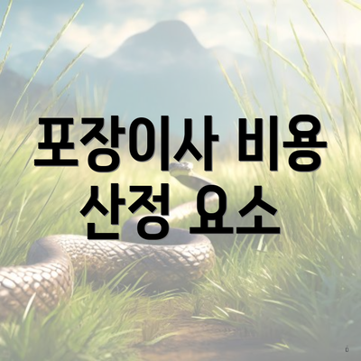 포장이사 비용 산정 요소