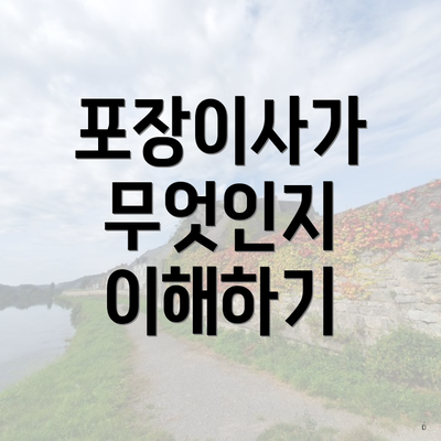 포장이사가 무엇인지 이해하기