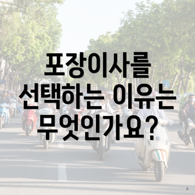 포장이사를 선택하는 이유는 무엇인가요?