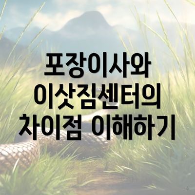 포장이사와 이삿짐센터의 차이점 이해하기