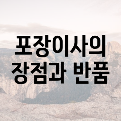 포장이사의 장점과 반품