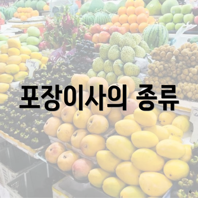 포장이사의 종류